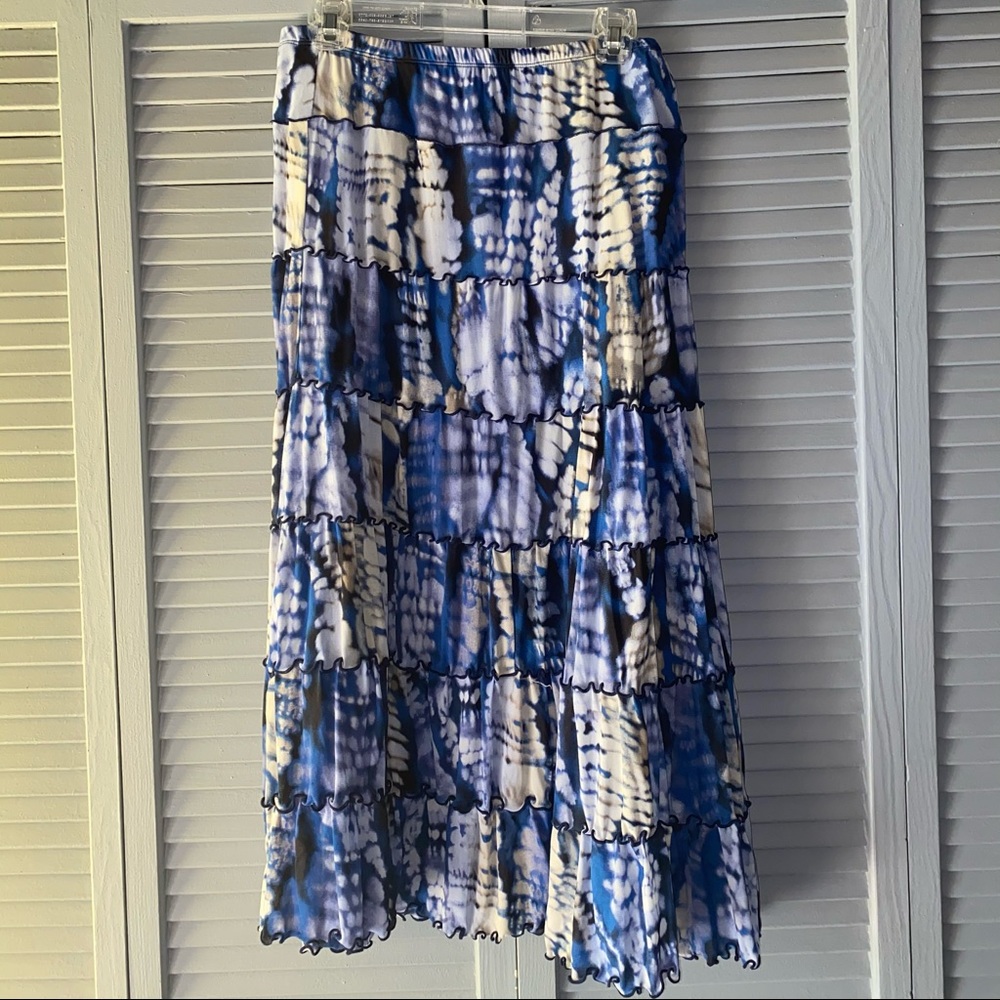 Blue Boho Peasant Skirt